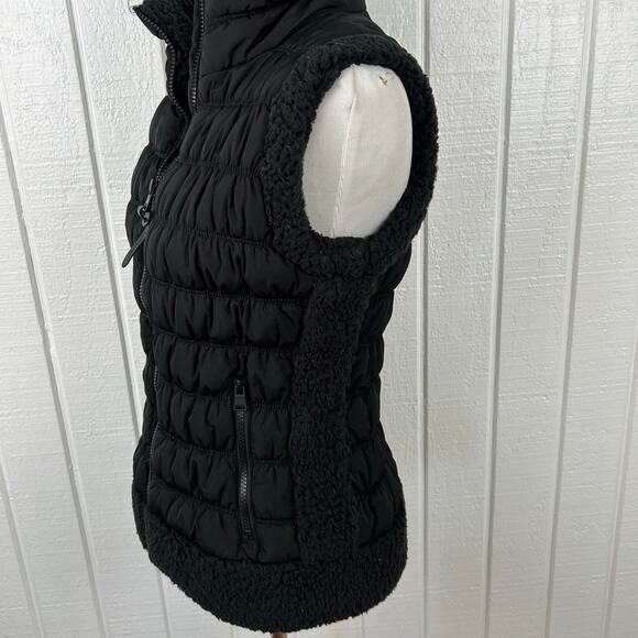 Calvin Klein Women Performance Puffer Vest Jacket Outdoors Sherpa Black Medium - Picture 4 of 8